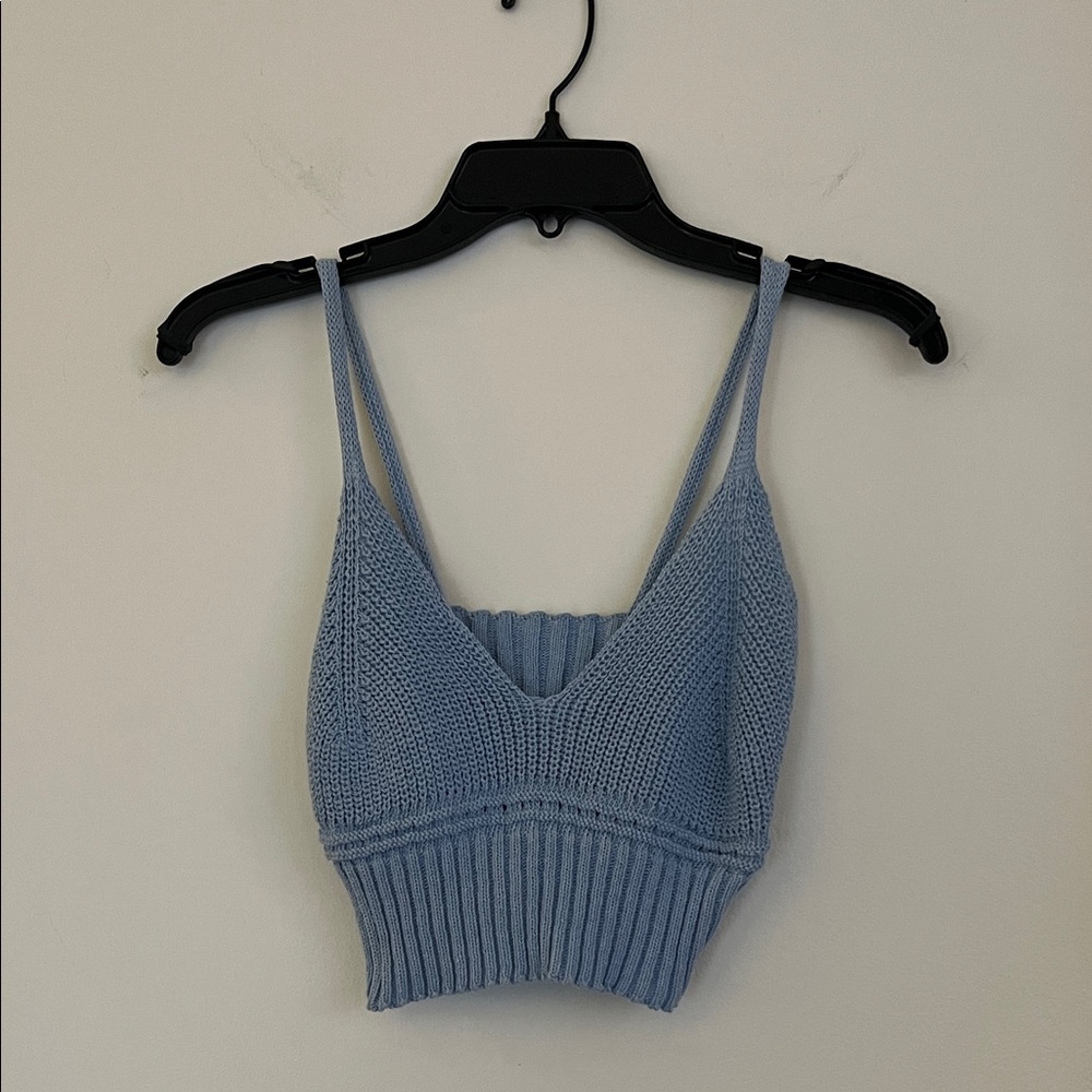 💙✨ Sky Blue Knit Camisole Top – Made in Greece – One Size – Soft Stretch Knit ✨